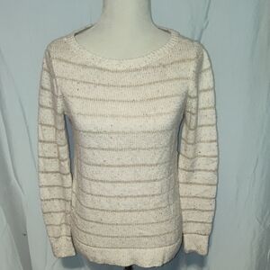 Lost Outlet Size Extra Small Sparkly Sweater Cream Colored With Colored Speckles